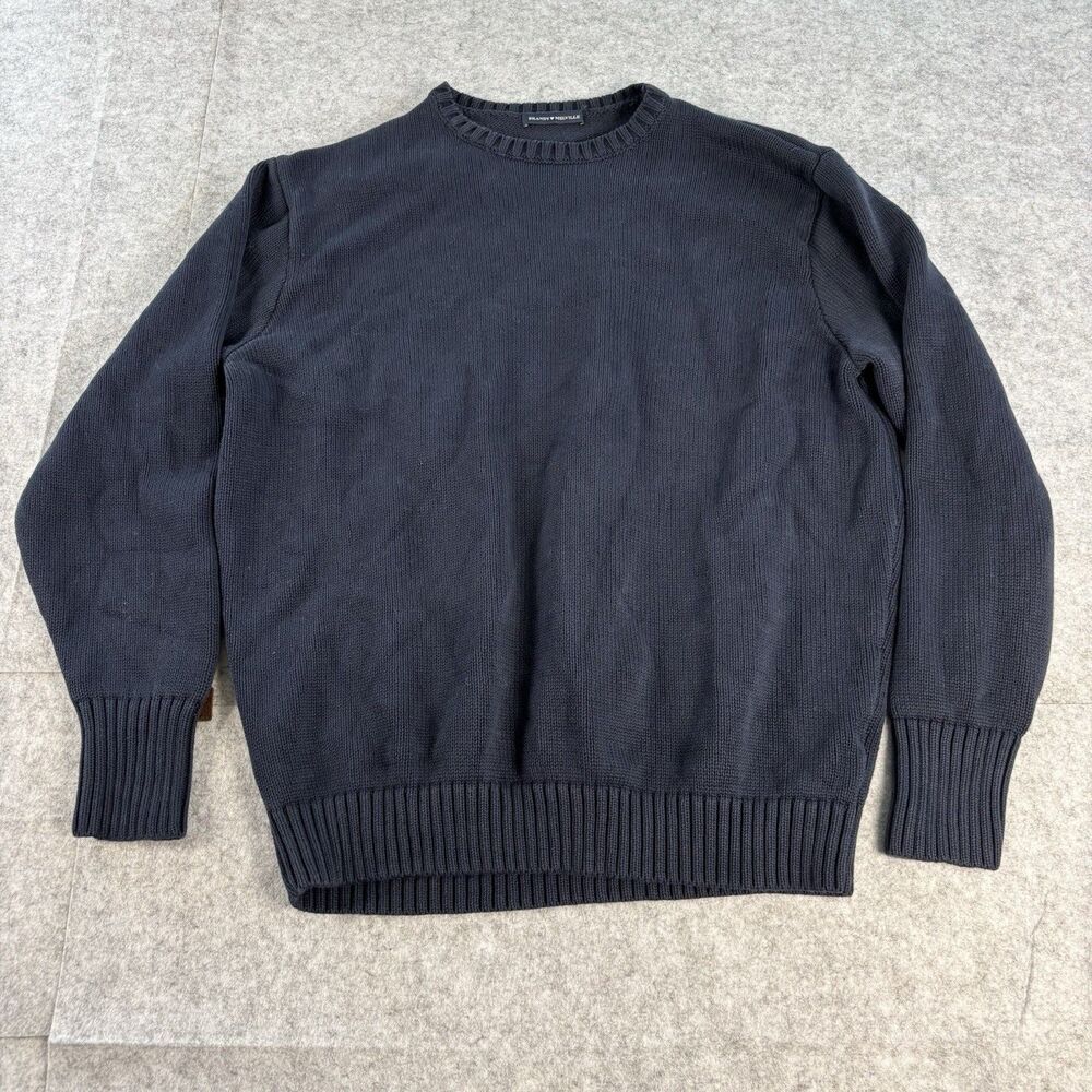 Brandy Melville Unisex Adult XS/S Navy Blue 100% Cotton Crewneck Knit Sweater